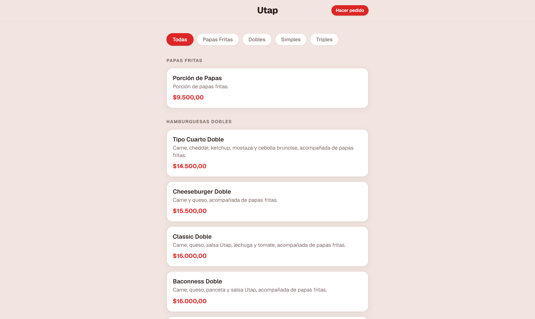 Menú Digital UTAP